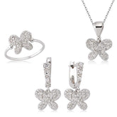 Ensemble papillon argenté pour femme